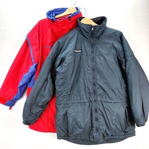 Columbia Jacket Womens Large Red Blue 3 in 1 Gizmo Colorblock Winter Ski Coat